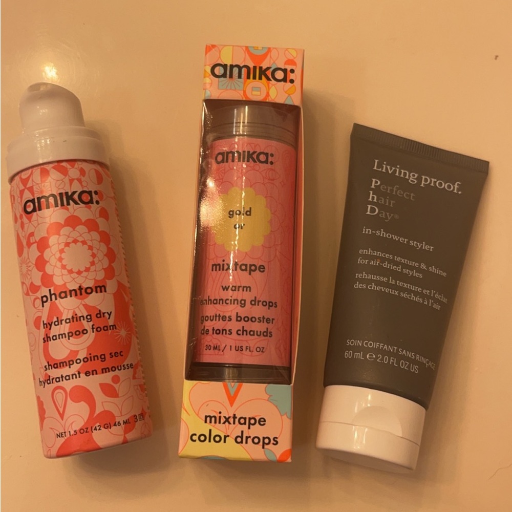 Lot of 3 Amika/Living Proof Hair Products